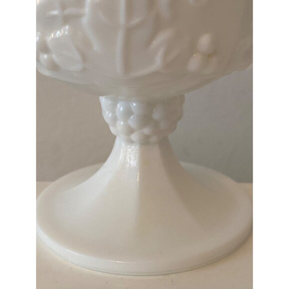 Milk Glass  Dessert Cup Grapes Leaves Replacement Vintage - Picture 3 of 10
